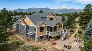 Siding and window replacement in progress on a home in Parker, Colorado